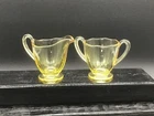 Fostoria Fairfax Yellow Topaz Individual Cream and Sugar
