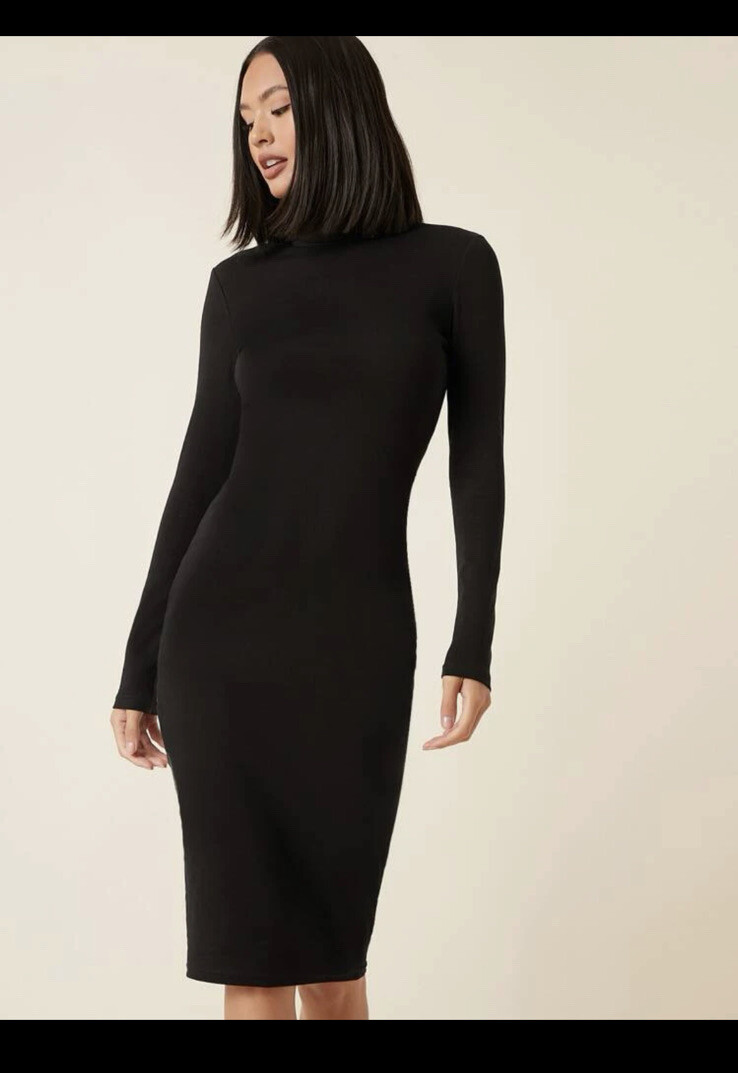 New Shein Basic Classic High Neck Bodycon Dress Black Small - deadstock | eBay New Shein Basic Classic High Neck Bodycon Dress Black Small - deadstock | eBay