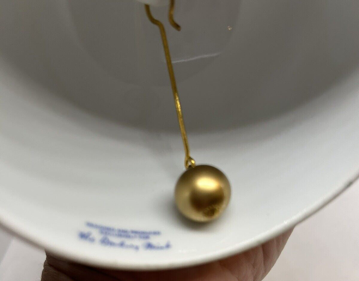 Vintage Blue White Pink Decorative Bell Fukagawa Porcelain Danbury