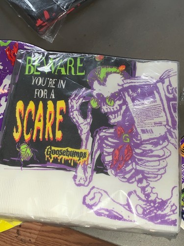 Vintage Goosebumps Party assortment Plates Hats Cups Napkins stickers Sealed. - Picture 13 of 21