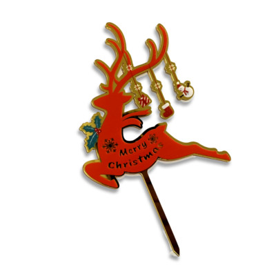 Acryl Cake Topper Frohe Weihnachten Rot Regen Hirsch X mas Tortendeko Party 