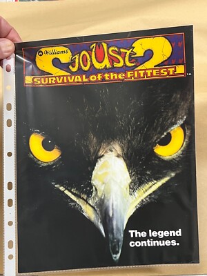 1986 JOUST 2 original Video Game Machine Promo Flyer Rare Williams Arcade