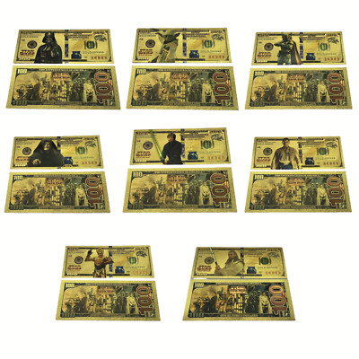 16 Stück 24k Gold Foil Plated Classic Star Wars Skywalker Gold Banknote Geschenk