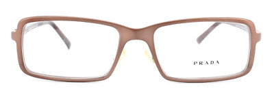 Prada Glasses Frame PR59HV 53-17 7BZ-101 130 Rectangle Bronze Brown Spring Hinge