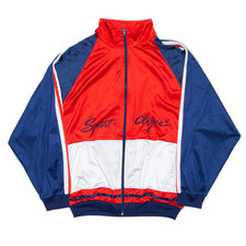 Vintage Sport Clique Womens 90s Red Regular Colourblock Track Jacket S