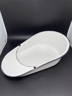 Vintage White Enamel Hospital Bed Pan Jones Brand #385? Farm House Décor