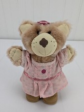 Vintage Appalachian Artwork Furskins Girl Bear Plush Stuffed Animal 6.5" Pink