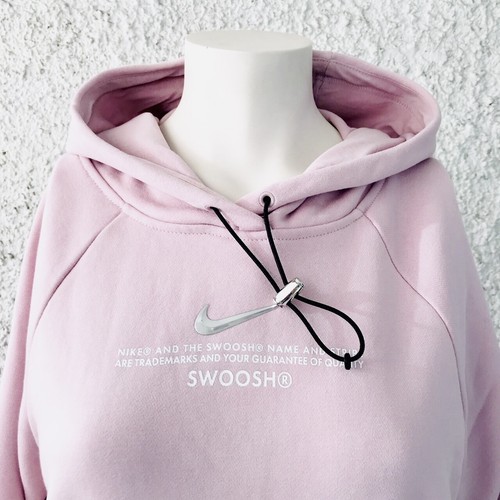 NIKE FELPA CON CAPPUCCIO ROSA LILLA SWOOSH XS DONNA - Foto 3 di 5