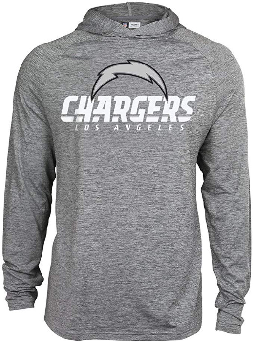 Легкая толстовка с капюшоном Zubaz NFL Football Mens Los Angeles Chargers серого цвета в тон