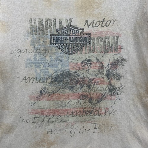 Harley Davidson Motorcycles Shirt USA Eagle American Flag Freedom Pride Crop 1W - Picture 7 of 13