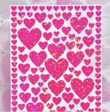 Holographic Sparkle Heart Sticker Sheet - 1/4" to 1 inch - Choose a Color 
