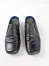 Dr Scholls Women Sz 6.5 Shoes Madison Clogs Black Leather Air Pillo Gel Comfort
