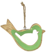 Holz Vogel Deko HäNger GrüN Natur 16Cm FrüHlingsdeko