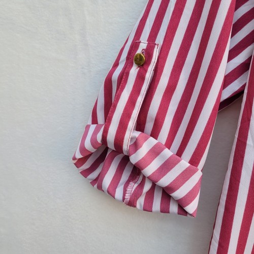 Twik Blouse Women Size S Red Stripes 3/4 Sleeve Ladies Tunic Top - Picture 5 of 10