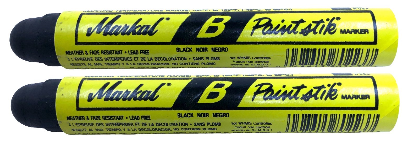Two Markal B Black Tire Chalk Paint Stick Crayon Surface Markers Graffiti Art