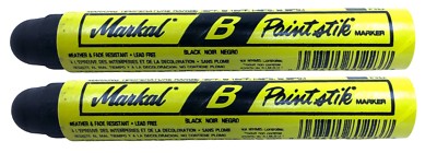 Two Markal B Black Tire Chalk Paint Stick Crayon Surface Markers Graffiti Art
