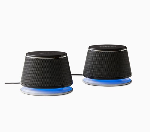Amazon Basics Stereo 2.0 Speakers for PC or Laptop, 3.5mm Aux Input