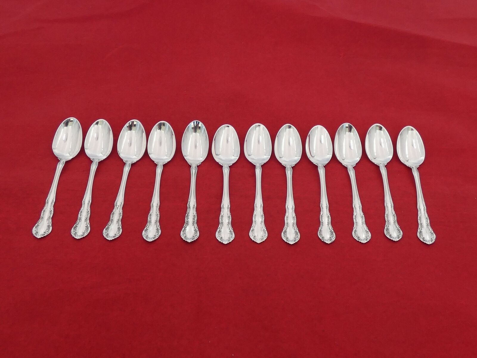 Set of 12 Wallace Sterling Silver Old Atlanta Demitasse Spoons OG-15