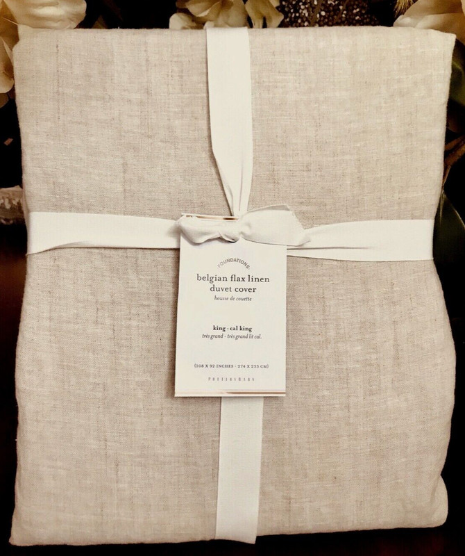 Pottery Barn BELGIAN FLAX LINEN DUVET COVER, King.Cal King, New W/ $329.00 tag