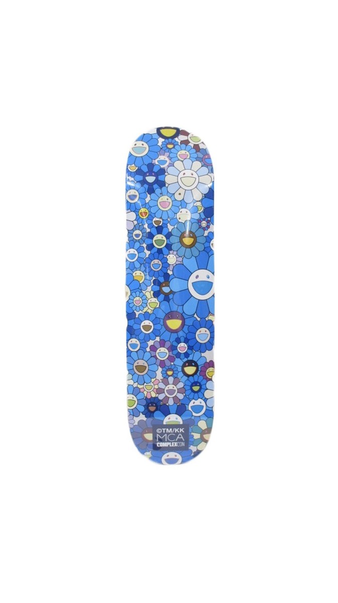 EXCLUSIVE* Takashi Murakmai Flower Skateboard Deck Blue Complex