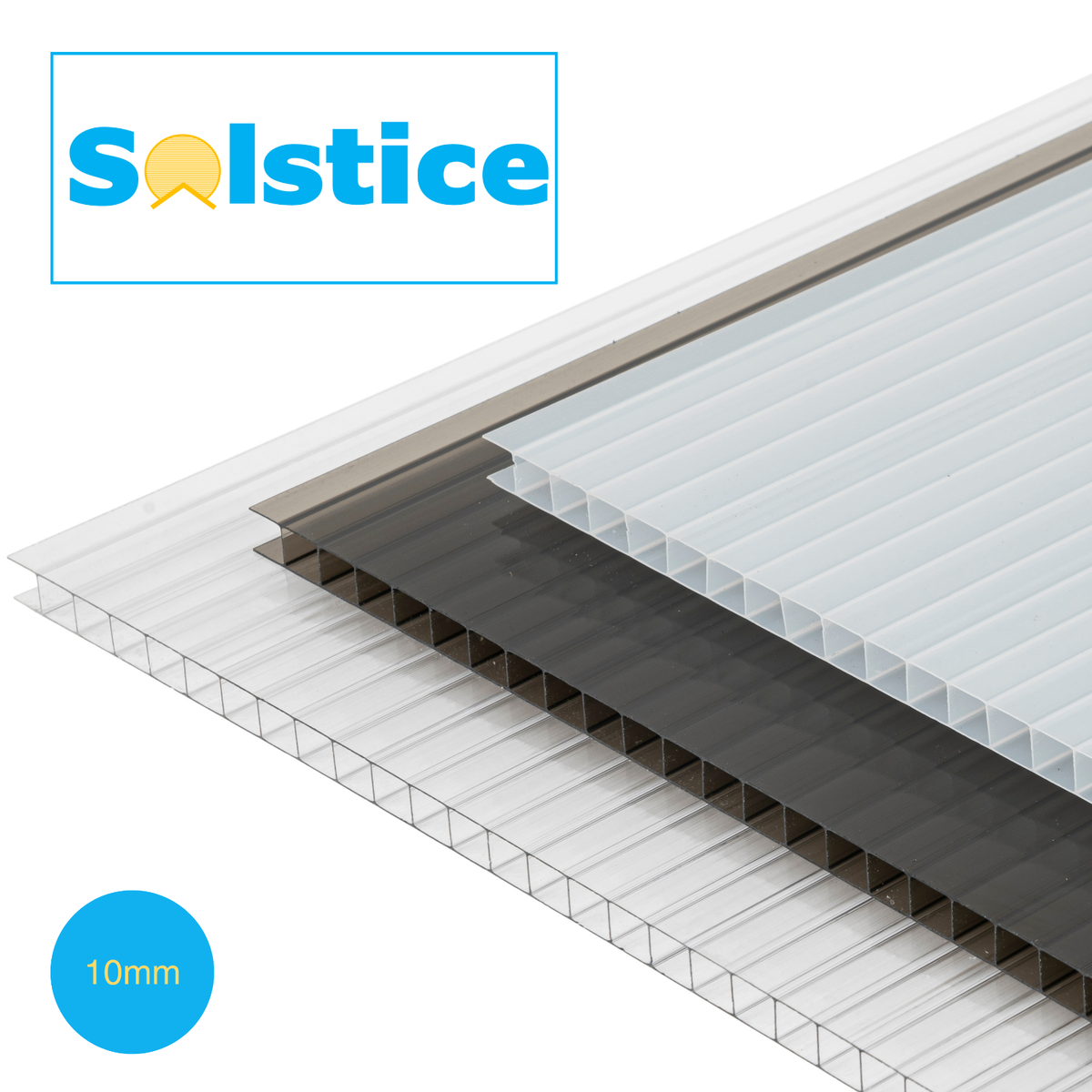 Solstice Twinwall Polycarbonate Roofing Sheets - 10mm - Clear, Bronze and Opal - eBay UK