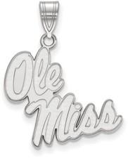 10K White Gold University of Mississippi Large Pendant by LogoArt (1W046UMS)