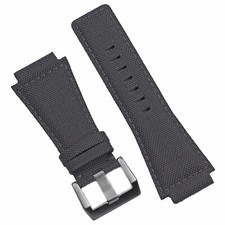 B  R Bands Dark Gray Cordura Watch Band Strap for Bell  Ross BR01 BR03 Watches