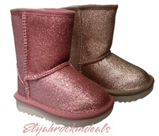NEW UGG BIG KIDS AND TODDLERS CLASSIC GLITTER BOOTS II STYLE: 1098491T /1098491K