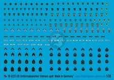 Peddinghaus 1/35 US Low-Vis Uniform Insignia, Division Patches Late Vietnam 4223