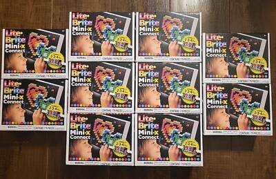 10 Boxes Lite Brite Mini X Connect, 179 Pieces Each, Connect 2 or More, New