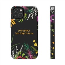 Cute Flower iPhone Case, Protective Botanical Trendy Floral Phone Case