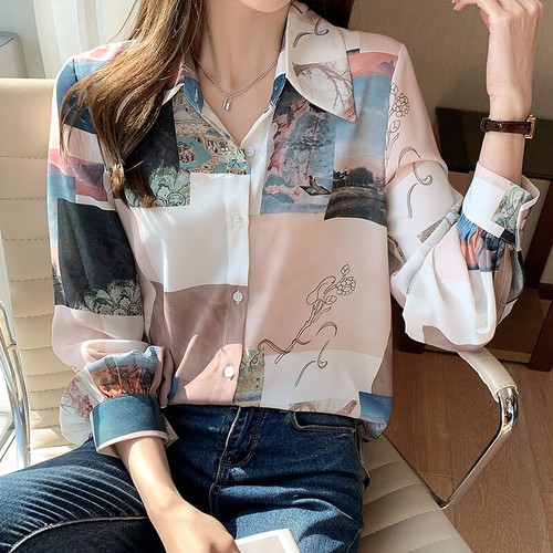 Elegantes Damen-Shirt mit Knopfleiste Geschäft Karriere Arbeit Langarm Herbstbluse Top - Bild 37 von 70
