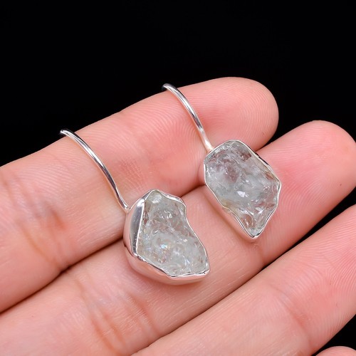 925 Sterlingsilber Ohrringe, natürlicher roher Edelstein handgefertigter Schmuck RSE23 - Bild 10 von 49