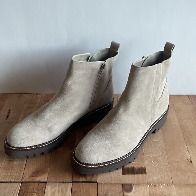 Nordstrom Miller Woman’s Tan Water Resistant Zip Up Lug Sole Booties SZ  11M