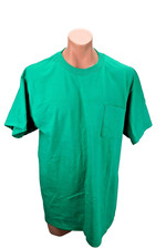 NWOT Teal Green Crewneck T-shirt Vtg 90s Tuktex Pocket T BLANK Sz XL USA MADE