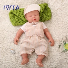 18.5inch Full Body Soft Silicone Reborn Baby BOY Doll Sleeping Baby