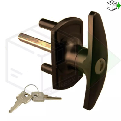 NEU CARDALE T-Griff Garagentorschloss 75mm VIERKANTWELLE Schlossgriff Garagentor