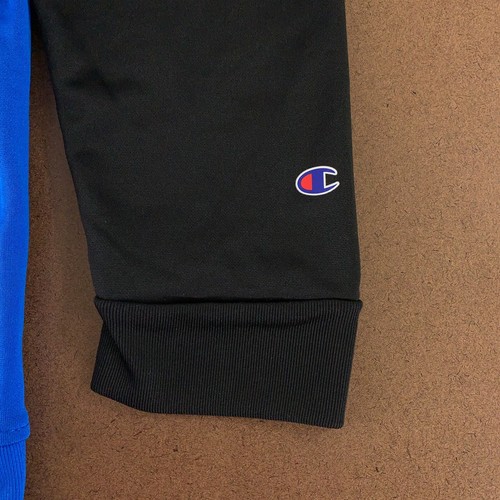 Champion Boys Size 14/16 Blue Black Script Logo Pocketed Pullover Hoodie New - Picture 4 of 7