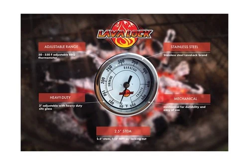 LavaLock Smoker Pit Grill BBQ Thermometer - Thumbnail 5