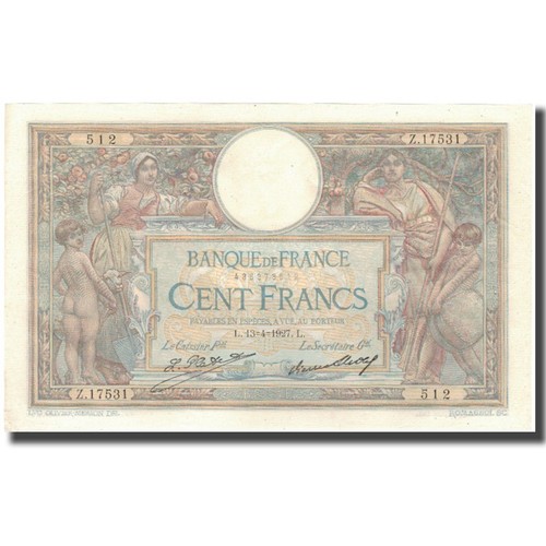 [#592643] Frankrijk, 100 Francs, 100 F 1908-1939 ''Luc Olivier Merson'', 1927-04 - Afbeelding 1 van 2