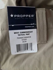 NWT Propper Summerweight Tactical Pant KHAKI Ripstop UV Protection 44x34 F5258