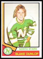 1974-75 O-Pee-Chee Blake Dunlop Rookie Minnesota North Stars #308