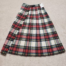 Vintage O'Neil of Dublin Kilt Women 10 Stewart Tartan Plaid Pleated 70s Wool