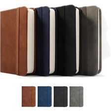 4 Pack Hardcover Leather Pocket Notebook, 4 x 3 Inch A7 Small Notepad 100 Sh...