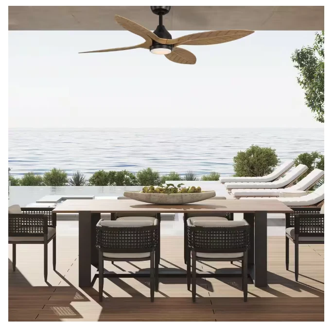 Hampton Bay Melba 54" Indoor/Outdoor Matte Black Ceiling Fan with Remote & LED - Image 3 of 4