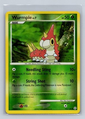 Wurmple 104/130 Common Diamond & Pearl Pokemon Reverse Holo Moderately Played