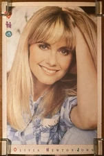 OLIVIA NEWTON-JOHN Warm And Tender 1989 US Geffen AUTOGRAPHED Promo POSTER VG+