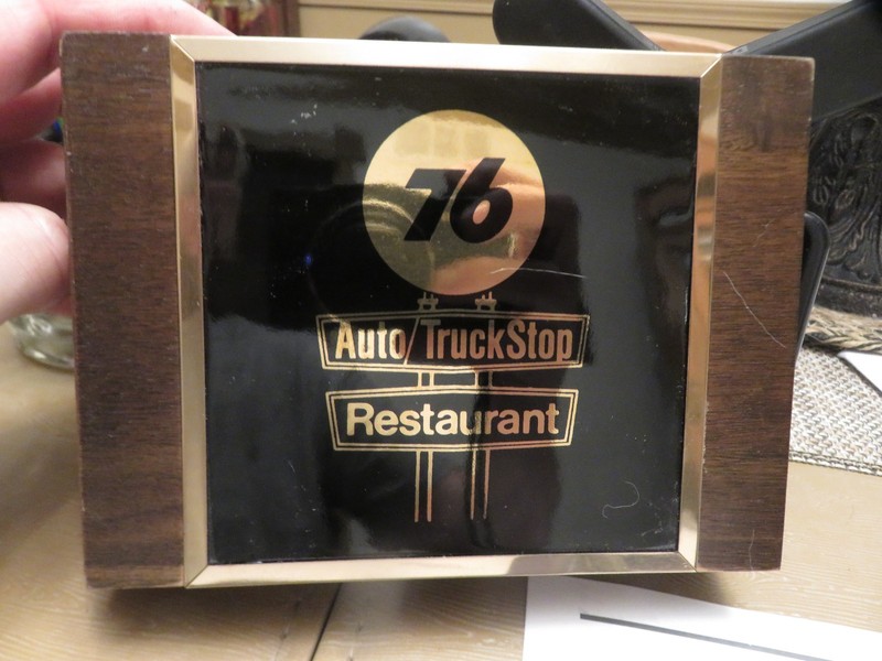 Older UNION 76 WOODEN CARD BOX w/2 UNOPENED DECKS of CARDS INSIDE