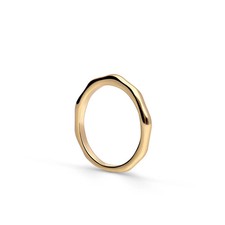 Schlichter Goldring Damen 18k vergoldet - Wellen-Design Schmuckstück Größe 52