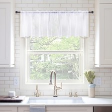 Extra Wide Half Sheer Rod Pocket Window Valance Voile Drapes